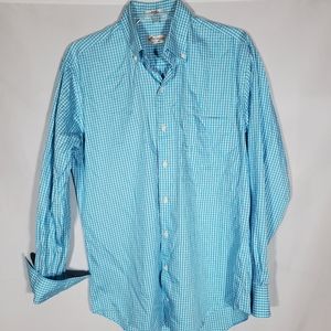 PETER MILLAR CROWN SOFT BLUE BUTTON UP CASUAL DRESS SHIRT